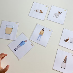 Cartes d'association d'ANTONYMES avec de vraies images, cartes Montessori des contraires, cartes mémoire de langue et de grammaire Montessori, pdf pour téléchargement instantané