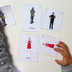 OCCUPATIONS printable cards, Professions nomenclature cards, Language development tools, Montessori toys and games, reading activity