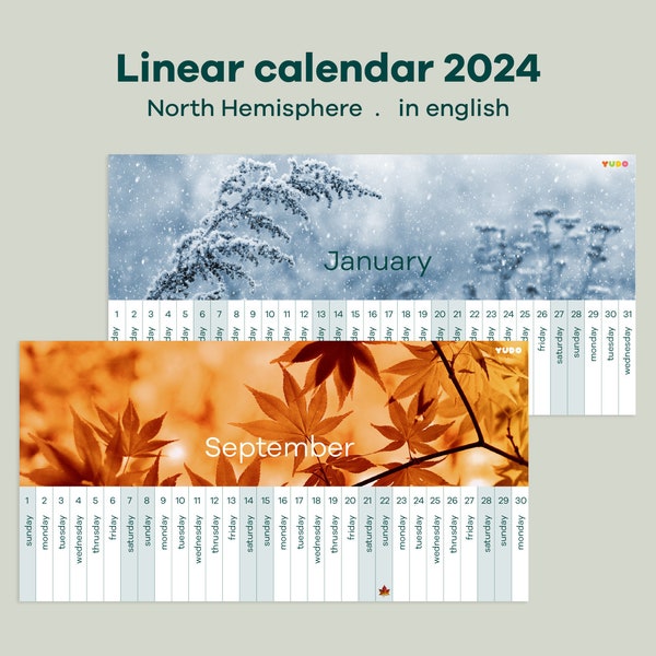 Montessori-Linearkalender 2024, druckbarer Klassenzimmerkalender PDF, Homeschool-Monatskalender für Kinder, digitaler Schulplaner für Kinder