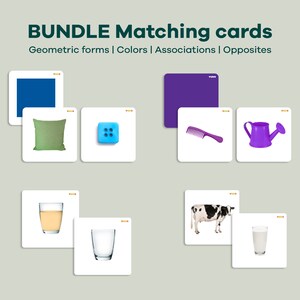 Bündeln Sie passende Karten, Montessori-Pädagogik, geometrische Formkarten, Farbkarten, Gegenkarten, Assoziationskarten, Karteikarten für Kinder
