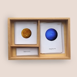 SOLAR SYSTEM. Montessori 3-part cards. Nomenclature cards  with two different font types. Printables. Educational Material. Homeschool tool