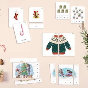 Christmas bundle activities for toddlers, Montessori Inspired Activity, Preschool Printable, Kindergarten Worksheets, Homeschool Unit study