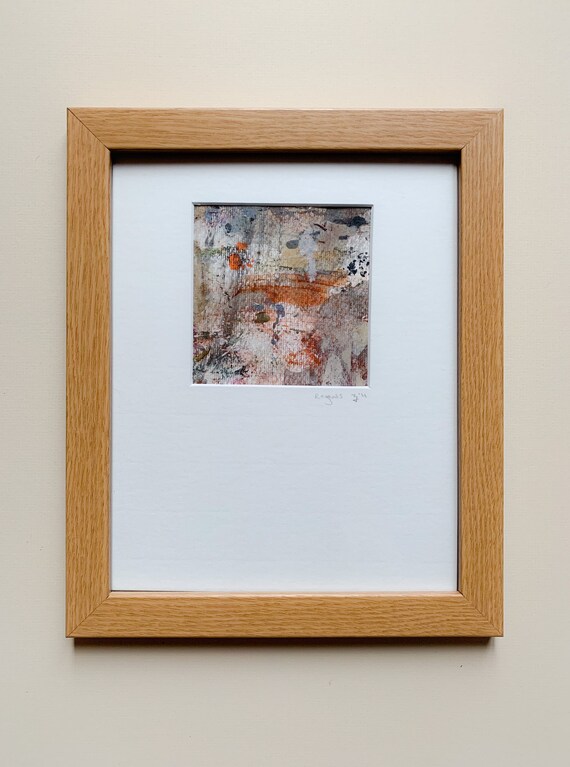 Regents Original Art, Acrylic Paint and Oil Pastel on Paper, Handmade Mount, Small Abstract Wall Art, NW London 8x10 inch