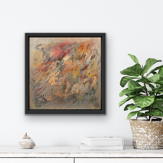 This is love, original abstract art, acrylic painting on 40x40 cm canvas panel