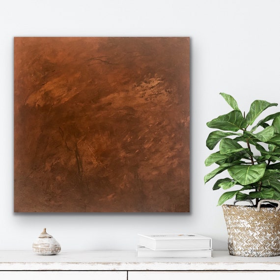 Abstract art, Scorched Earth, foraged pigment, oil, charcoal and acrylic paint on wooden panel 50x50cm