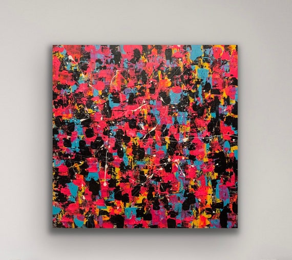 All sorts abstract art, acrylic painting on  50x50 cm stretched canvas