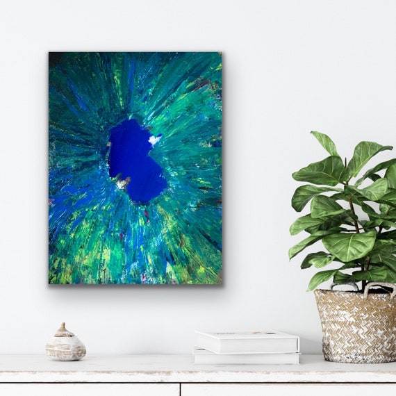 Above as below abstract art, acrylic painting on 60x40 cm box canvas