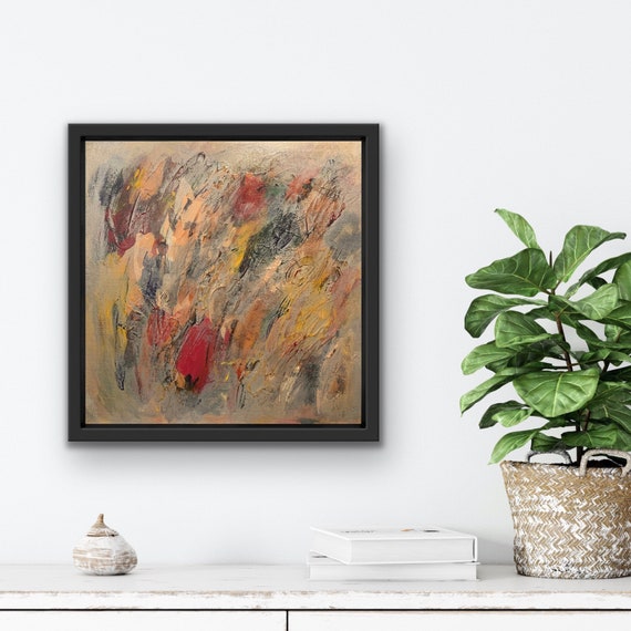 Watching over you, sweetest thing abstract art, original acrylic painting on 40x40 cm canvas panel