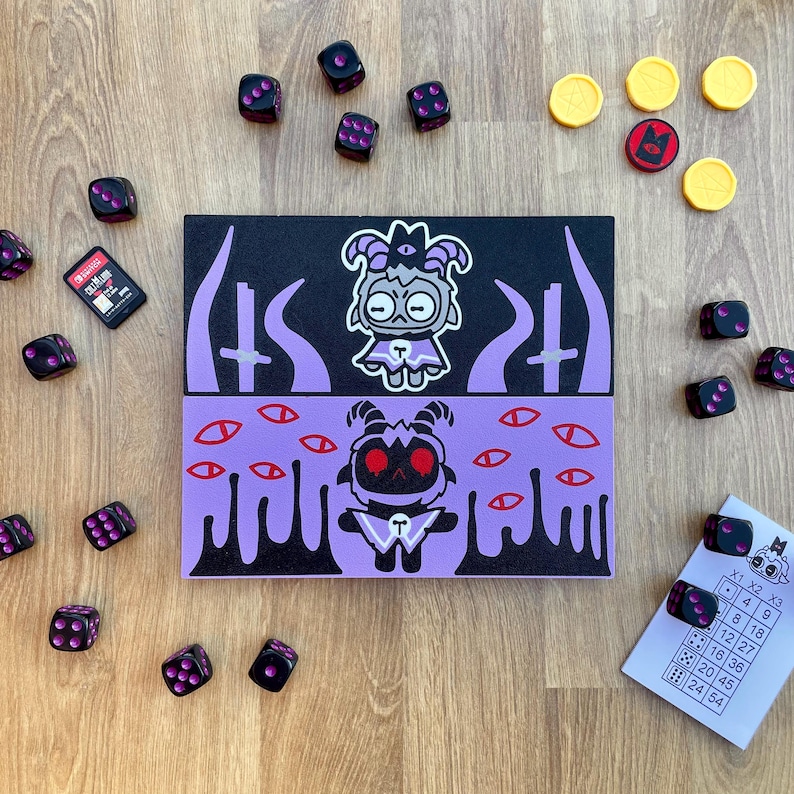 Knucklebones Set Cult of The Lamb - The Lamb x The Goat Version Black/Purple Goat