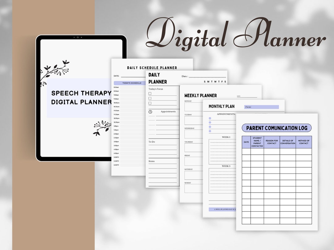 Speech Therapy Planner Speech Planner Daily Weekly Monthly Planner