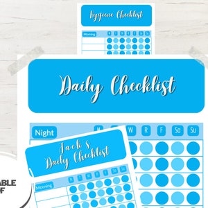 Daily Routine Checklist For Kids & Adults, Hygiene Checklist, Editable Printable, Daily Task List, Morning/Afternoon/Night Daily Schedule
