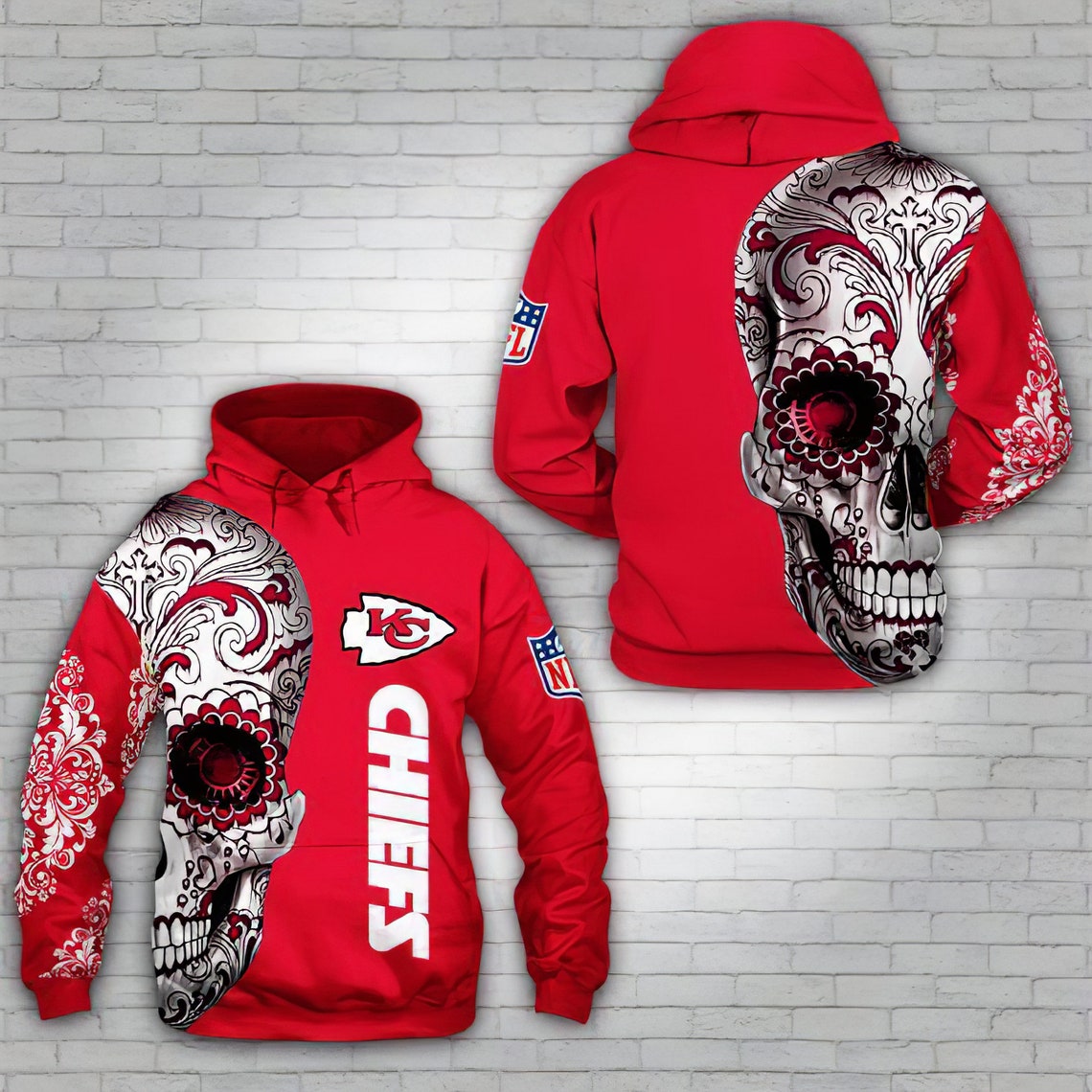 Kansas City Chiefs NFL Skull Unisex Hoodie 3D Chiefs NFL | Etsy