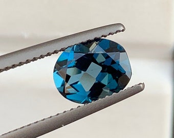 AAA Quality London Blue Topaz Oval Shaped Loose Gemstone (9x7x4mm)  London Beauty Topaz Faceted Gemstone 1.95Cts, Calming Energy Stone