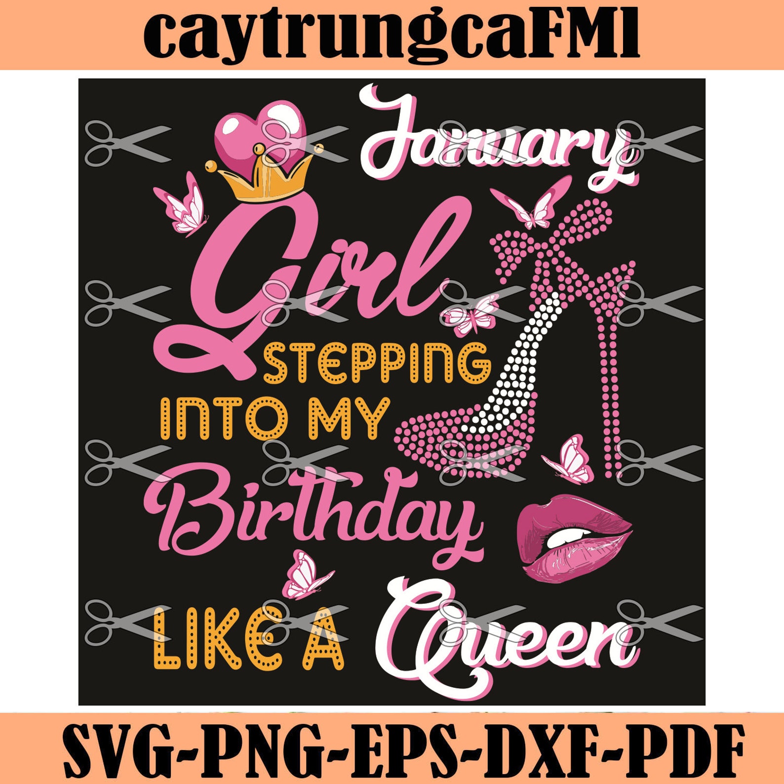 Download January Girl Stepping Into My Birthday Like A Queen Svg | Etsy