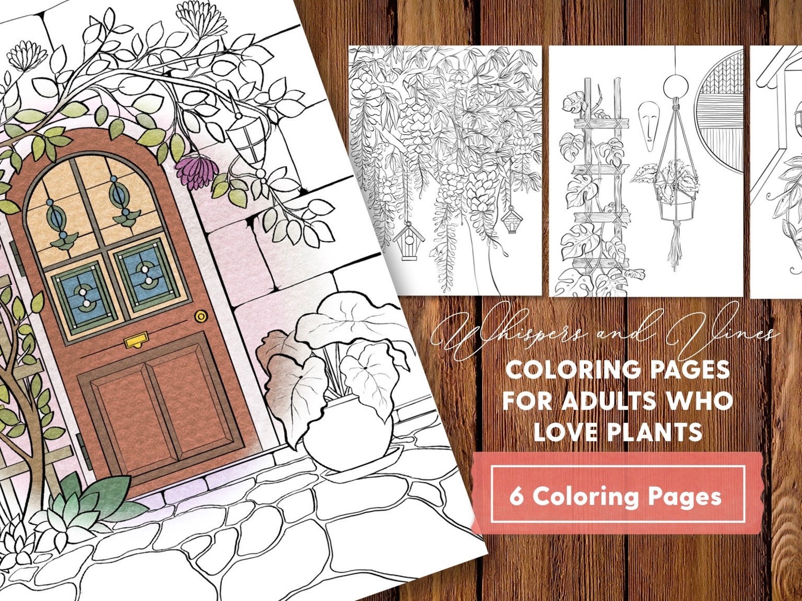 Adult Coloring Pages Printable Color Collection for Plant - Etsy