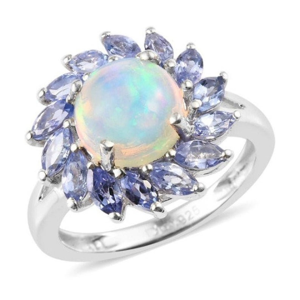 Natural Opal/Tanzanite Ring Opal Engagement Ring 925 | Etsy
