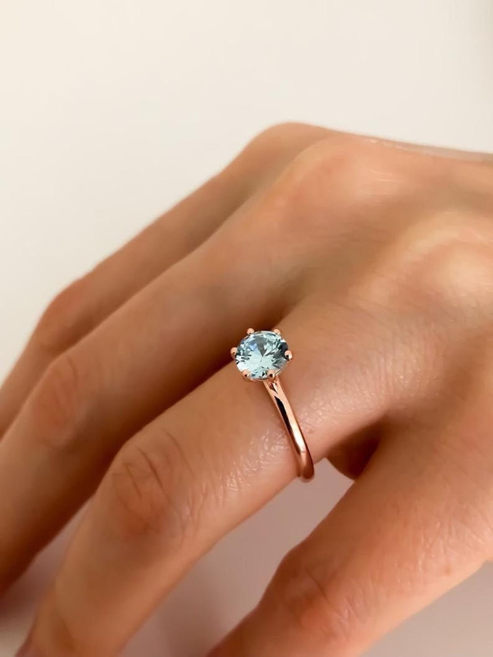 Aquamarine Birthstone Ring Real Aquamarine Ring Personalized Etsy
