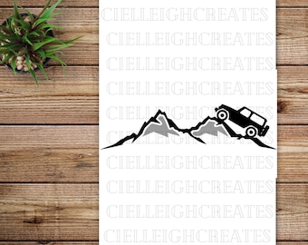 Jeep Mountains Vinyl Decal: Off Road Adventure