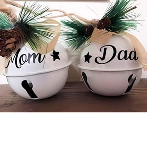 Personalized Bell ornament / white farmhouse jingle bell