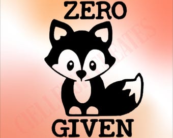 Adesivo "Zero Fox Given", Adesivo de Raposa Engraçado, Raposa Sarcástica, Adesivo de Raposa Fofa, Adesivo de Animal Malcriado
