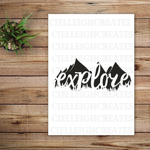Explore Vinyl Decal / adventure / trees / forest / time / mountain / hiking / sticker / decal