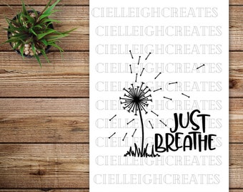 Just Breathe Aufkleber / Luft / Urlaub / Pusteblume / Zeit / Entspannung / Aufkleber
