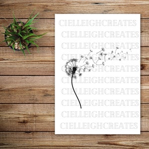 Blown Dandelion Vinyl Decal: Wind Fly Sticker