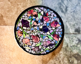 Tiffany Lamp Reproduction Stained Glass Mosaic Garden Stepping Stone