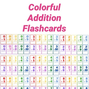 Flashcards d'addition colorées