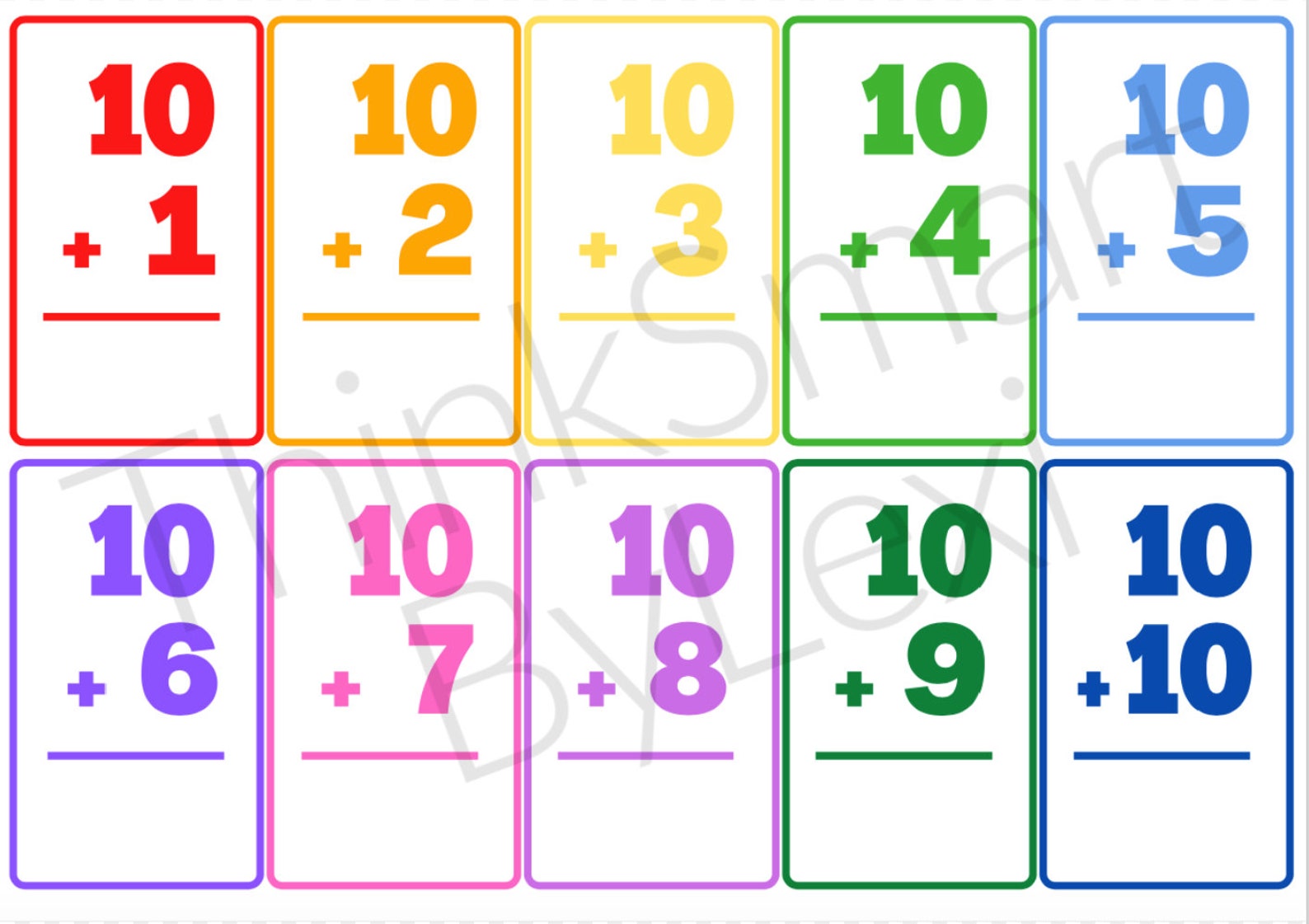 Colorful Addition Flashcards Etsy