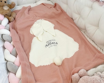 Personalized Baby Blanket | Baby Girl Gift | Newborn Gifts | Embroidered Custom Name Baby Boy Blanket | Welcome Baby Shower Gift | Keepsake