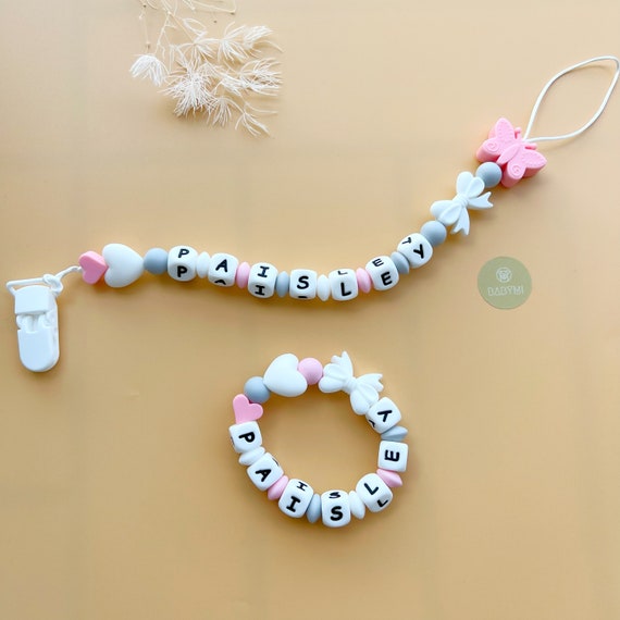 Personalized Baby Girl Pacifier Clip Pacifier Clip Toy Loop Etsy