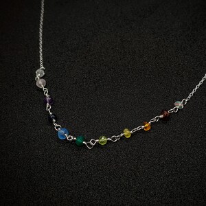 Dainty rainbow necklace clearance