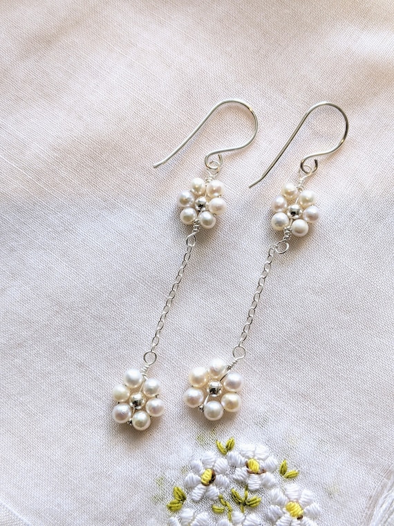 Daisy Waterfall Pearl Earrings Daisy Waterfall Pearl Earrings