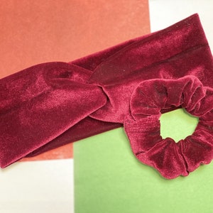 Red Velvet Knot Headband & Scrunchie