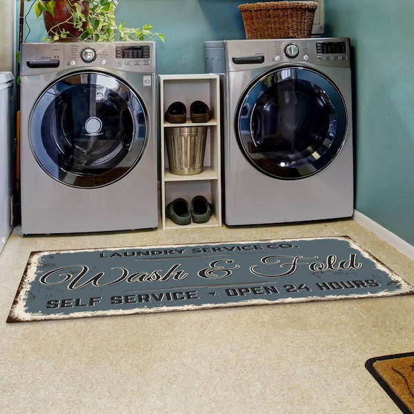 Printed Laundry Room Area Rug|Machine Washable Non-Slip Laundry Room Rug|Gift For Laundry Room|Laundry Mat|Home Gift Rug|Customize Carpet