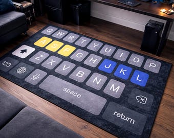 Tapis pour clavier pour programmeurs et joueurs, tapis pour bureau à domicile à codage QWERTY, cadeau pour nerd technologique, décoration de tapis de style tapis de bureau pour installation de bureau, adolescents
