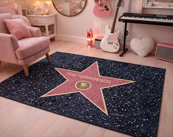 Alfombra de estrella de Hollywood con nombre personalizado, alfombra personalizada para el Paseo de la Fama, regalo de celebridad, decoración de alfombra roja para amantes del cine