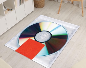 Custom Digital CD Album Cover Rug – Retro Music Decor Mat for Bedroom, Studio or Gamer Room – Unique Gift for Music Lovers