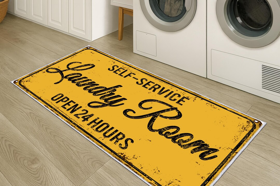 Printed Laundry Room Area Rug|machine Washable Non-slip Laundry Room ...