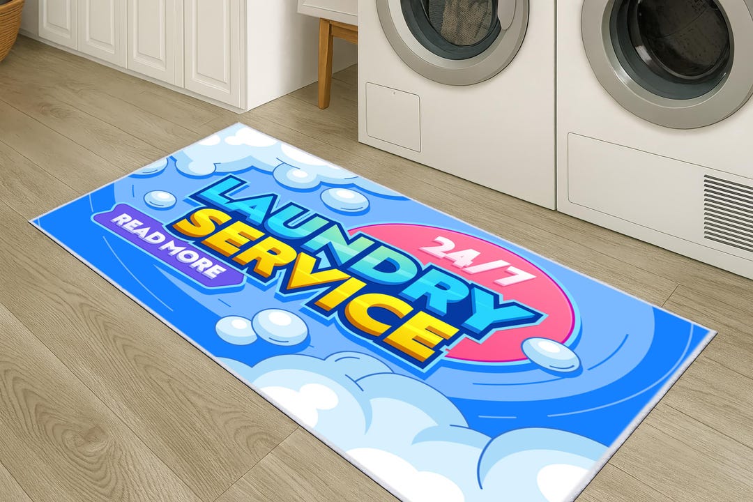 Printed Laundry Room Area Rug|machine Washable Non-slip Laundry Room ...