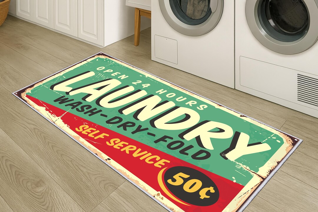 Printed Laundry Room Area Rug|machine Washable Non-slip Laundry Room ...