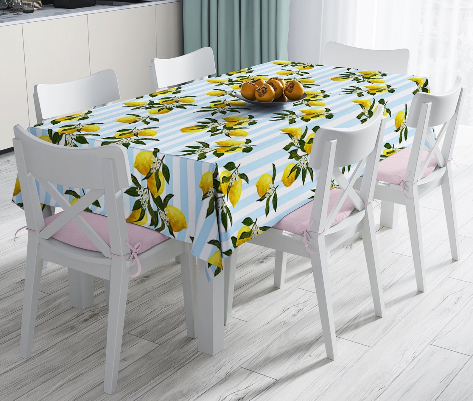 Lemon Patterned Tablecloth Rectangle Table Cloth Table Etsy