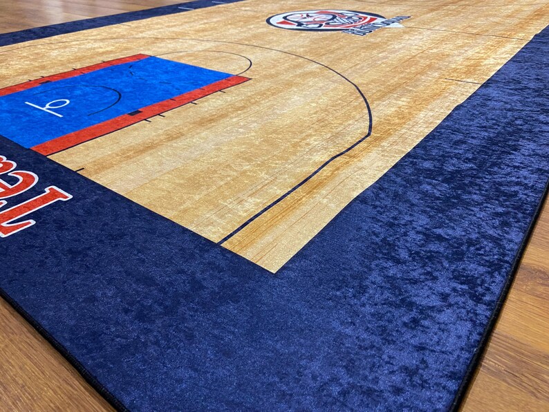 Personalized Basketball Court Rug, Custom Team Name Kids Room Rug ...