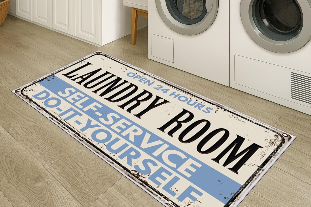 Printed Laundry Room Area Rug|machine Washable Non-slip Laundry Room ...