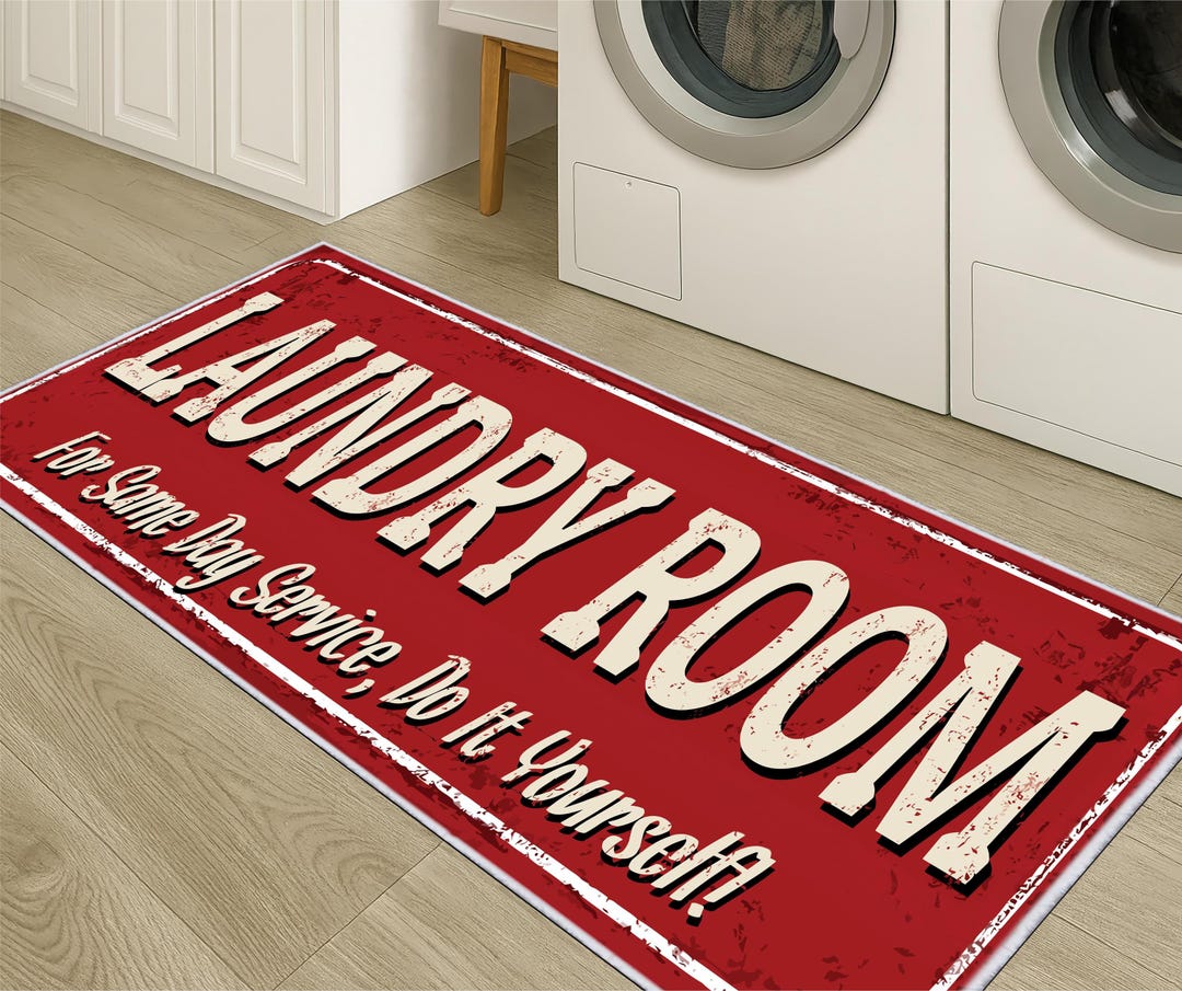 Printed Laundry Room Area Rug|machine Washable Non-slip Laundry Room ...