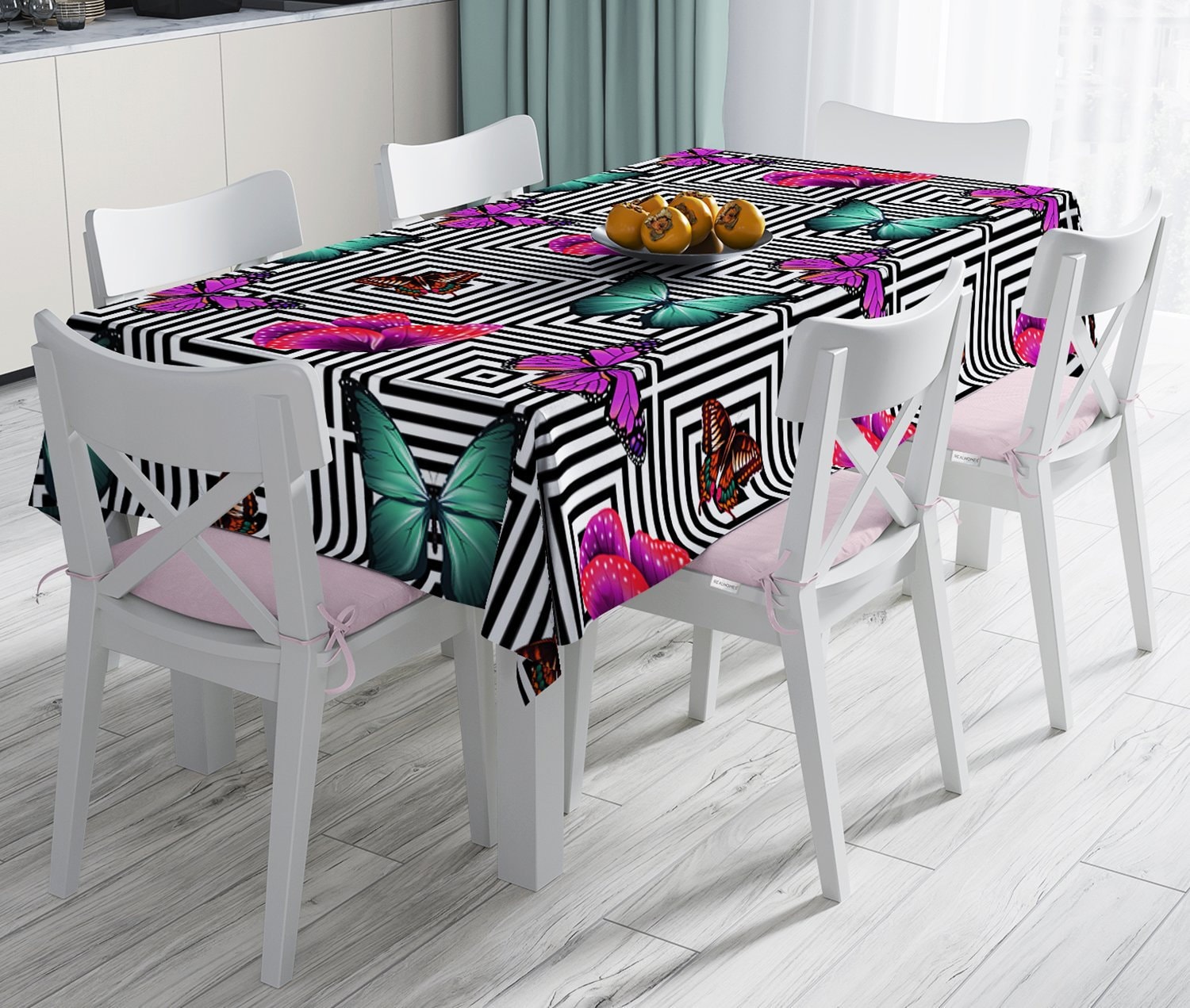 Printed Butterfly Patterned TableclothRectangle Table ClothTable CoverKitchen Table DecorPrinted TableclothCustom
