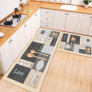Special Kitchen Rug|Non Slip Kitchen Mat|Washable Anti Skip Kitchen Rug|Vivid Colors Kitchen Carpet|Home Decorative Washable Rug|Home Gift