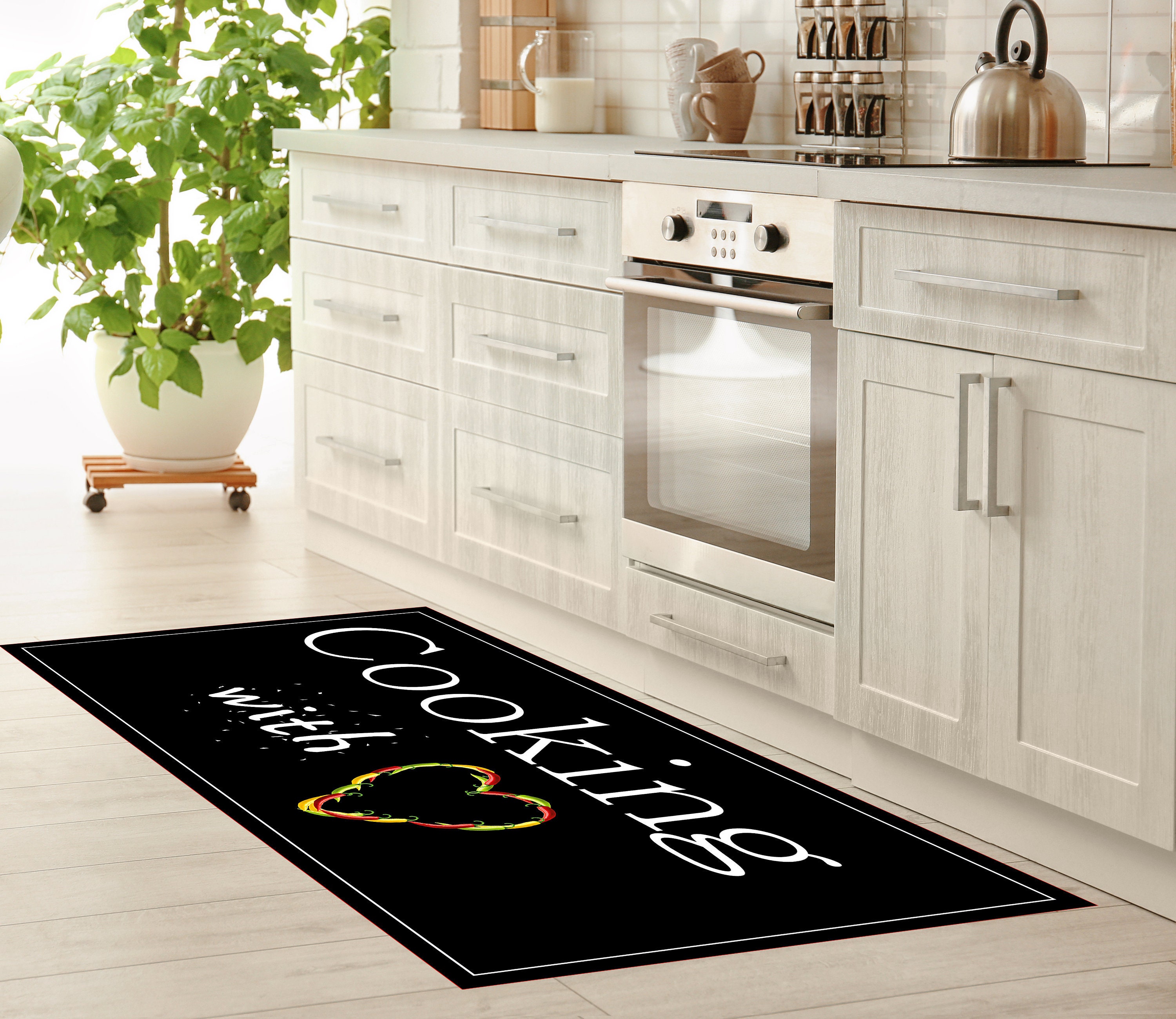 Colorful Star Long Kitchen Mat for Floor Memory Foam Padded Anti Fatigue  Rug White Marble Non Skid Waterproof Runner Mat Washable PVC Leather  Kitchen