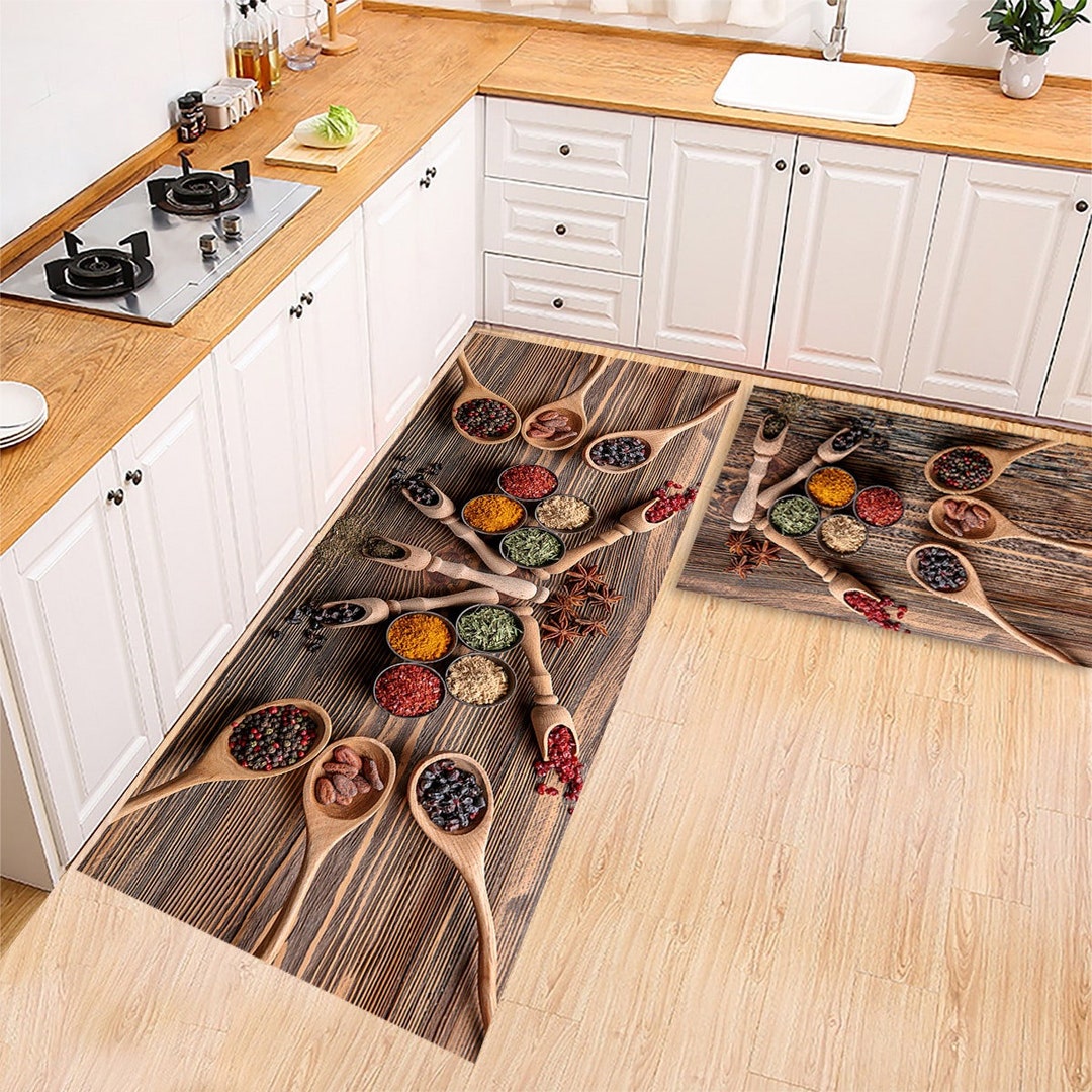 Kitchen Rugs Sprites Spices Design Kitchen Rug|non Slip Kitchen Mat|washable Anti Skip ...